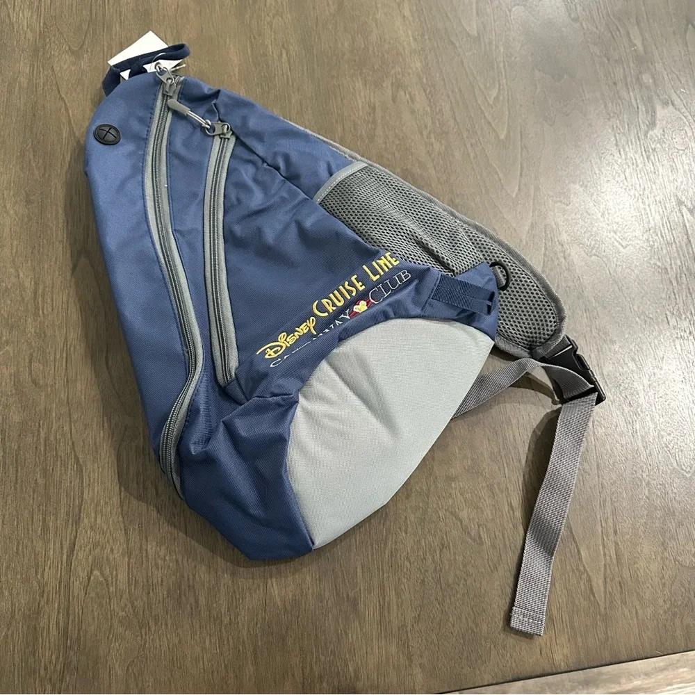 Disney Cruise Line Sling Shoulder Backpack Bag Blue and Gray New